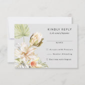 Tropische Protea Bloemen Bruiloft RSVP Antwoord (Voorkant)