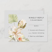 Tropische Protea Bloemen Bruiloft RSVP Antwoord (Voorkant / Achterkant)