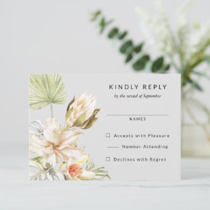 Tropische Protea Bloemen Bruiloft RSVP Antwoord