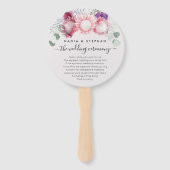 Tropische Protea en Eucalyptus Trouwprogramma Handwaaier (Voorkant)