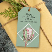 Tropische Protea Floral Cadeaulabel