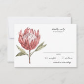 Tropische Protea Palm Leaf Bruiloft RSVP Kaartje (Voorkant)