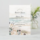 tropische protea strand bruids douche uitnodiging (Staand voorkant)