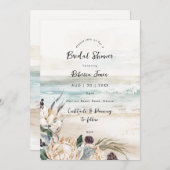 tropische protea strand bruids douche uitnodiging (Voorkant / Achterkant)