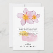 Tropische pruimen rond het huwelijk bedankkaart (Achterkant)