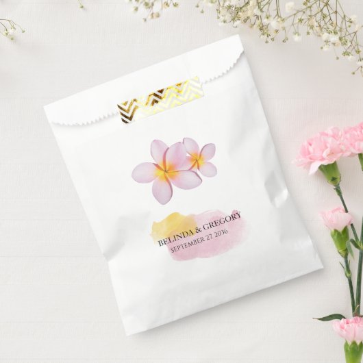 Tropische pruimen rond het huwelijk bedankzakje (Gezegeld)