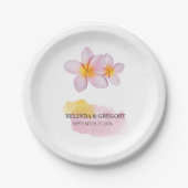 Tropische pruimen rond het huwelijk papieren bordje (Voorkant)