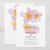 Tropische pruimen rond het huwelijk save the date (Voorkant / Achterkant)