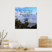 TROPISCHE PSALM 118:24 OCEAAN EN PALMBOMEN POSTER (Keuken)