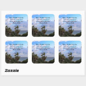 TROPISCHE PSALM 118:24 OCEAAN EN PALMBOMEN VIERKANTE STICKER (Vel)