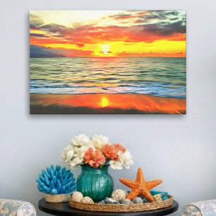 Tropische Puerto Vallarta Sunset Beach 1738 Kunst Canvas Afdruk