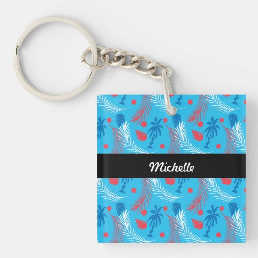 Tropische Puertorican Thleiland Pattern Name Sleutelhanger (voorkant)