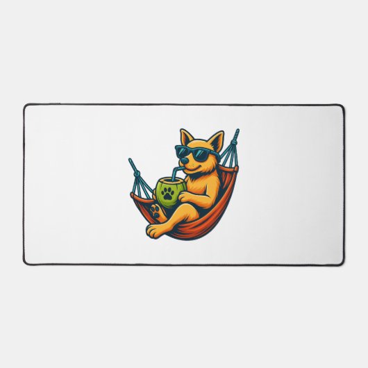 Tropische Puppy Vibes Bureaumat (Voorkant)