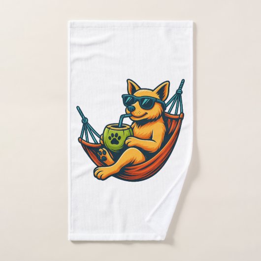 Tropische Puppy Vibes Handdoek (Handdoek)