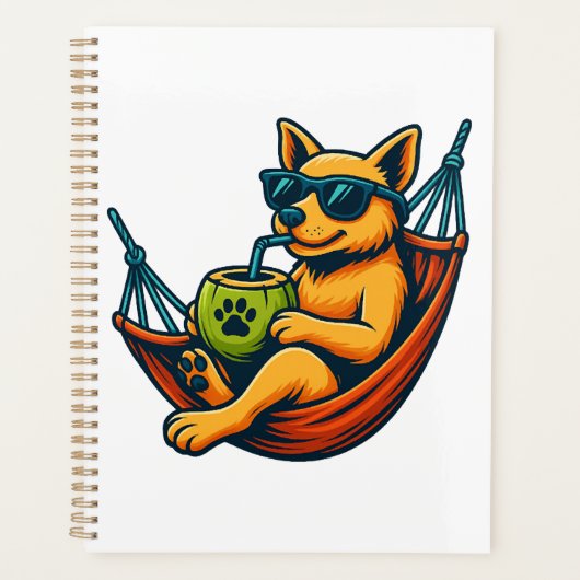 Tropische Puppy Vibes Planner (Voorkant)