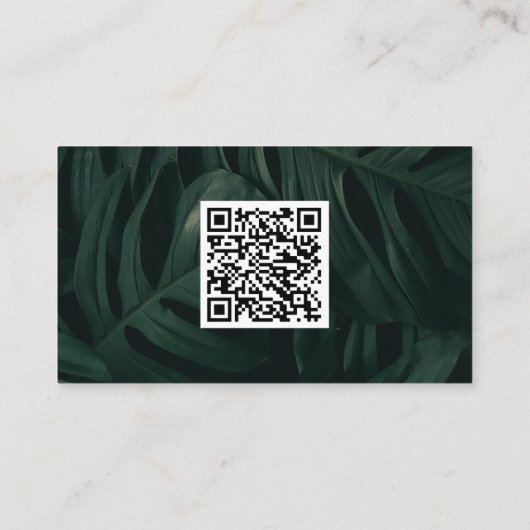 Tropische QR Code Destination Wedding Registry Gif Informatiekaartje (Achterkant)