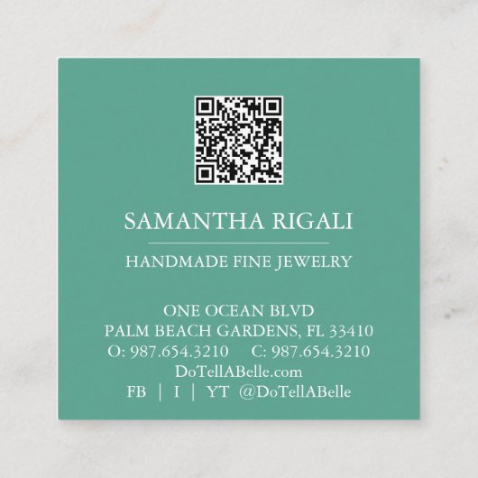 Tropische QR-code Visitekaartje – Tropische bloem Informatiekaartje (Achterkant)