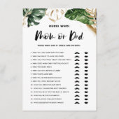 Tropische raad wie Baby shower van mama of papa is Informatiekaartje (Voorkant)