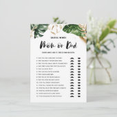 Tropische raad wie Baby shower van mama of papa is Informatiekaartje (Staand voorkant)