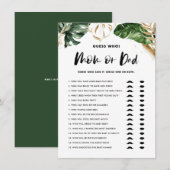 Tropische raad wie Baby shower van mama of papa is Informatiekaartje (Voorkant / Achterkant)