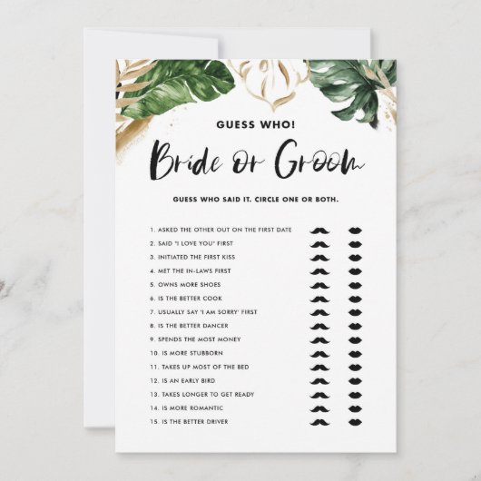 Tropische Raad wie Bruid of Bruidegom Bruiloft Kaa Kaart (Voorkant)