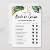 Tropische Raad wie Bruid of Bruidegom Bruiloftkaar Kaart (Voorkant)