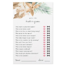 Tropische raad wie kletsen of Groom Shower Game