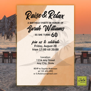 Tropische Raise & Relax 60ste verjaardagsfeest Kaart