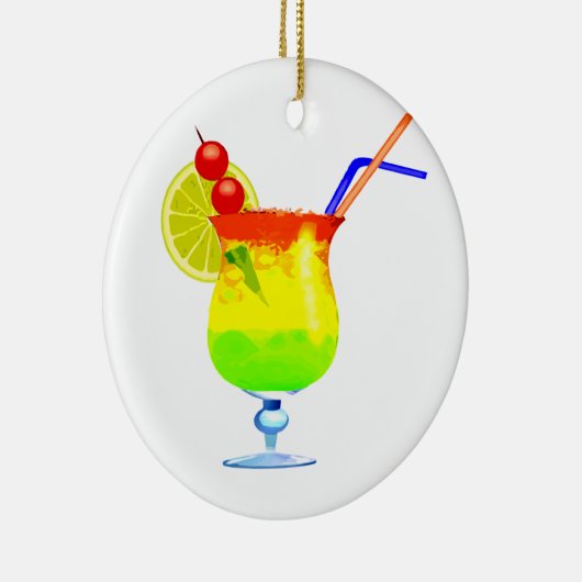 Tropische regenbogen Drink Keramisch Ornament (Rechts)