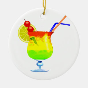 Tropische regenbogen Drink Keramisch Ornament