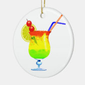 Tropische regenbogen Drink Keramisch Ornament (Links)