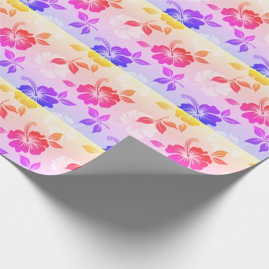 Tropische Regenboog Bloemen Cadeauverpakking Papie Cadeaupapier (Hoek)