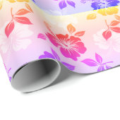 Tropische Regenboog Bloemen Cadeauverpakking Papie Cadeaupapier (Rol Hoek)