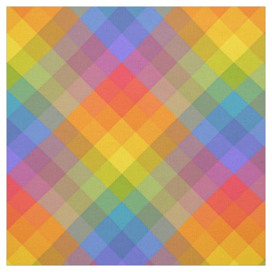 Tropische regenboog Gingham Stof (Swatch)