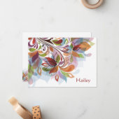 Tropische regenboog, speciaal ontworpen schrijfmac notitiekaartje (Voorkant / Achterkant in situ)