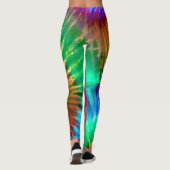 Tropische regenboog Starburst Trendy Tie Dye Leggings (Achterkant)