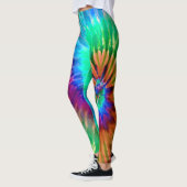 Tropische regenboog Starburst Trendy Tie Dye Leggings (Links)