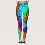 Tropische regenboog Starburst Trendy Tie Dye Leggings (Voorkant)