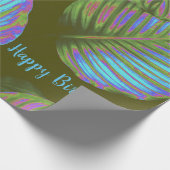 Tropische regenboogbladeren Verpakkingspapier Cadeaupapier (Hoek)