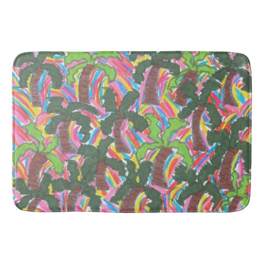 Tropische regenboogpalmen Bath Mat (Voorkant)
