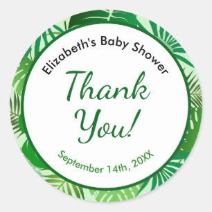 Tropische regenwoud Baby shower bedankt Ronde Sticker