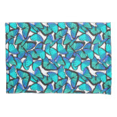 Tropische regenwoud  blauwe vlinders afdrukken kussensloop (Voorkant-Links)