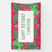 Tropische regenwoud kikker verjaardag spandoek (Verticaal)