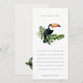 Tropische Regenwoud Toekan Blad Baby Shower Bedankkaart (Voorkant / Achterkant)