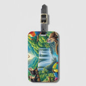 Tropische regenwoud Waterval Bagagelabel (Voorkant (verticaal))