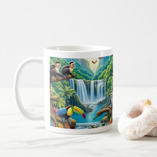 Tropische regenwoud Waterval Koffiemok (Met donut)