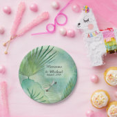 Tropische regenwouden verlaten Dragonfly bruiloft Papieren Bordje (Feest)