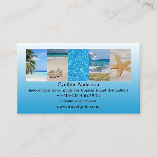 Tropische reisagent voor QR-codes voor bestemminge Visitekaartje (Voorkant)