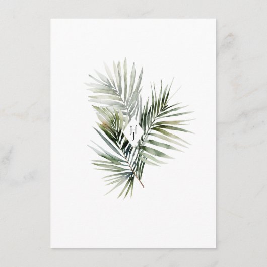 Tropische reisroute Kaart, bestemming bruiloft Informatiekaartje (Achterkant)