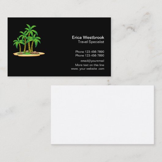 Tropische reisspecialist visitekaartje (Voorkant / Achterkant)